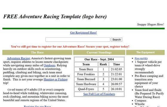 Adventure Racing Template