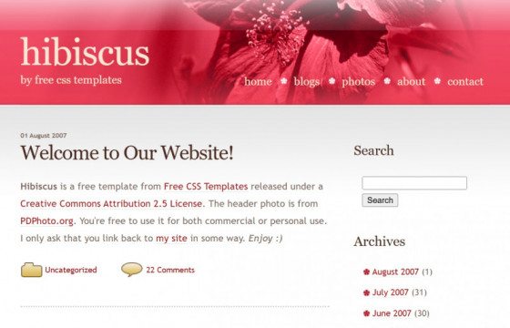 Hibiscus by Free Css Templates